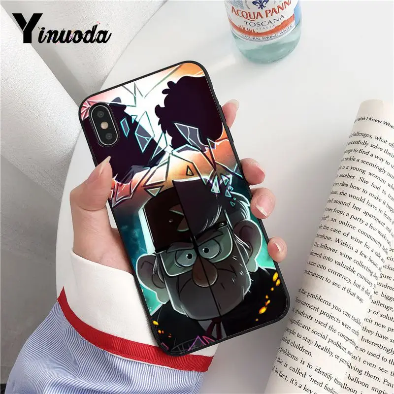 Yinuoda гравитационный водопад Waddles TPU черный чехол для телефона iPhone X XS MAX 6 6s 7 7plus 8 8Plus