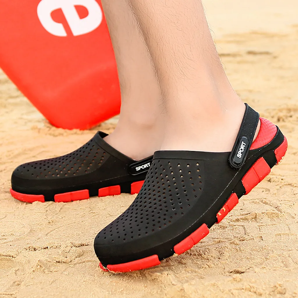 Sommer Casual männer Atmungs Loch Schuhe Faul Strand Haus Hausschuhe Nicht-slip Flip-Flops Eva Hausschuhe 2019 Hohe Qualität 20