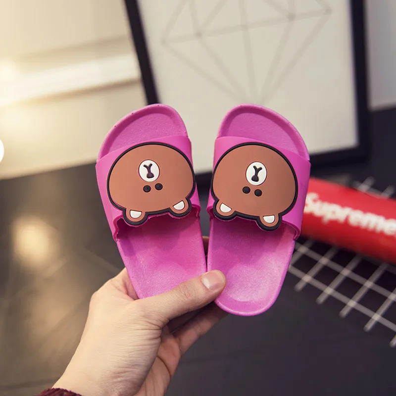Cartoon bear children's sandals boy slippers baby soft bottom non-slip children's slippers