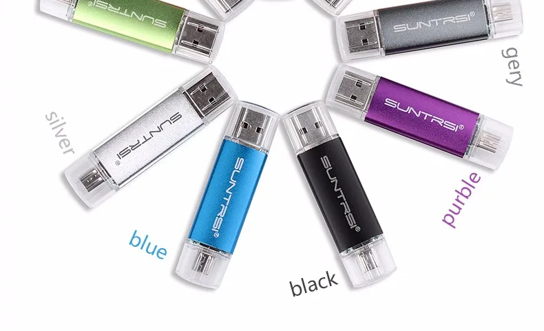 Suntrsi USB флеш-накопитель 4 ГБ 8 ГБ OTG usb флешка OTG Смартфон Флешка 16 ГБ 32 ГБ Флешка usb 2,0 64 Гб металл