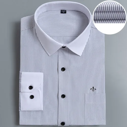 Dudalina Camisa мужские рубашки с длинным рукавом, мужская рубашка в полоску, брендовая одежда, повседневная Облегающая рубашка, мужская рубашка - Цвет: PM-1800gray