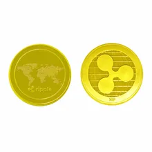 Pièce de monnaie en forme d'ondulation plaquée or/argent, pièce commémorative ronde XRP, pièce de Collection, Collection d'art