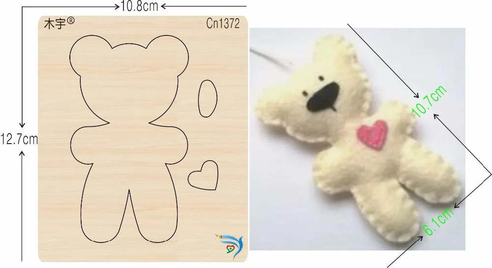 

The bear cn1372 muyu cutting die-- new wooden mould cutting dies for scrapbooking Thickness-15.8mm
