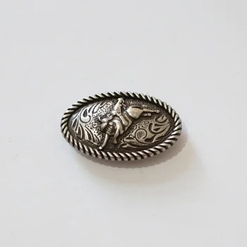 

(KB901) 10pc 1-1/2" Bull Rider Rope Edged Concho Saddlery Concho Antique-silver