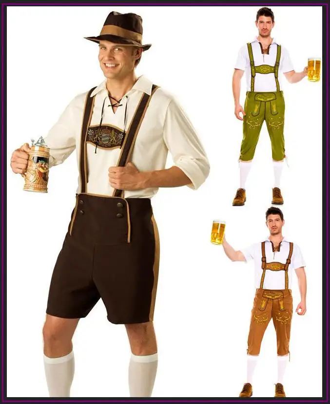 Halloween Lederhosen Costume Adult German Beer costume men Bavarian Guy ...