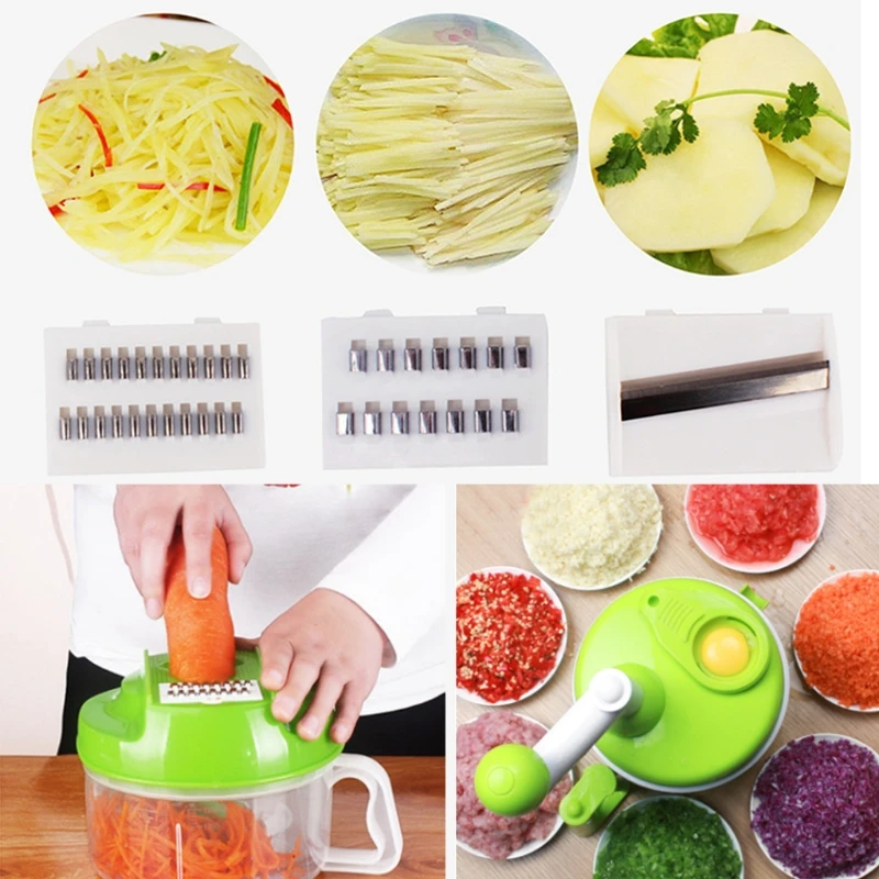 

Multi-Function Manual Food Processor Household Vegetable Chopper Shredder Meat Grinder