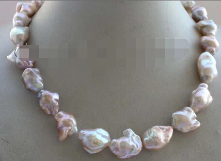 

Hot sell ->@@ AS4251 Genuine Natural 21mm Pink Baroque Reborn Keshi Pearl Necklace -Top quality free shipping
