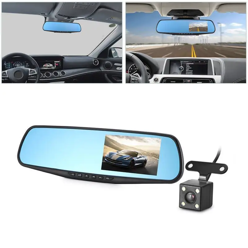 Car DVR 1080P Dual Lens Dash Camera Rear Mirror Digital Recorder With Rearview Camera Video Recorder Camcorder Registrar