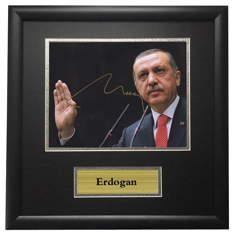 

SA COA Erdogan Turkey autographed signed Photo Framed