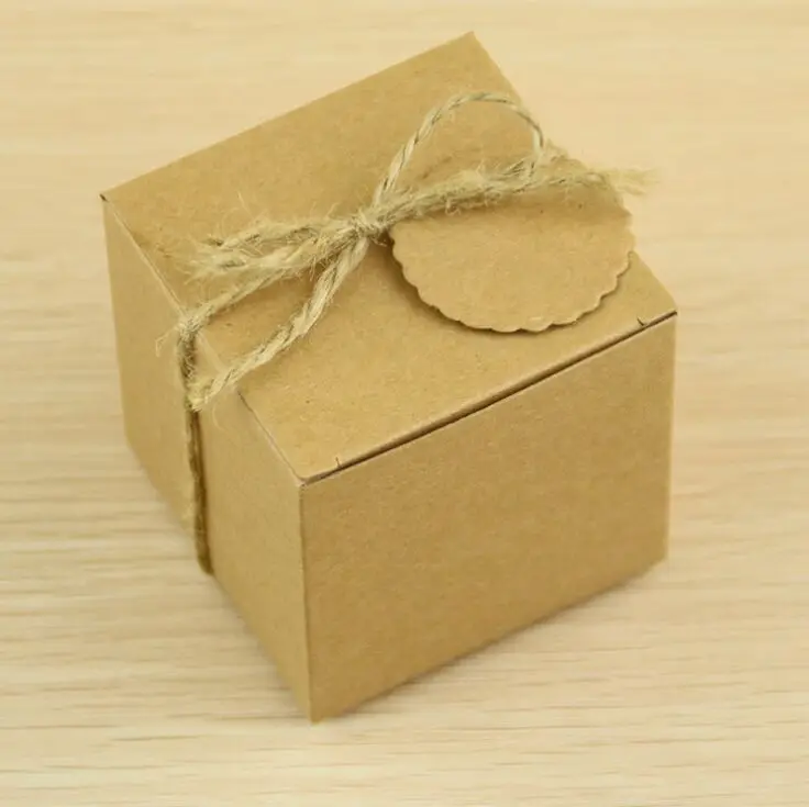 Большой размер 7*7*7 см 12 шт крафт-Бумажная Коробка конфета коробка DIY свадебный подарок коробки для подарков Bayby душ сувениры Одиночная мини-коробка для торта упаковка