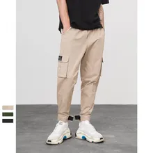 Новые мужские Модные Винтажные комбинезоны с карманами свободные мужские брюки больших размеров ноги высокие уличные Повседневные Брюки Сценические костюмы для хип-хопа