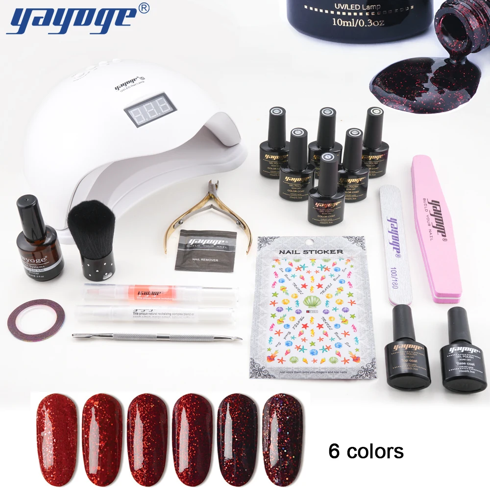 

Yayoge Gel Nail Polish 108 Colors 16 Series 20in1 Nail UV Gel Varnish Set No irritating smell Darker Colorful With Lamp