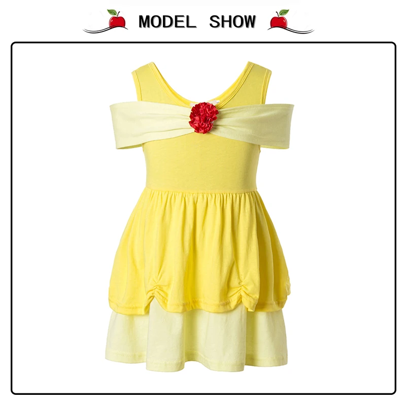 Girls Clothing snow white princess dress Clothing Kids Clothes,belle moana Minnie Mickey dress birthday dresses mermaid costume cute baby dresses