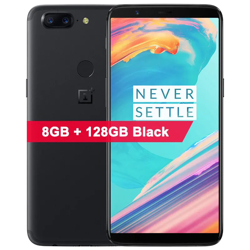 Универсальный ПЗУ OnePlus 5 T 5 T 6/8G ram 64/128 rom мобильный телефон Snapdragon 835 6,0" 20MP+ 16MP задняя камера 4G мобильный телефон - Цвет: 8GB 128GB Black