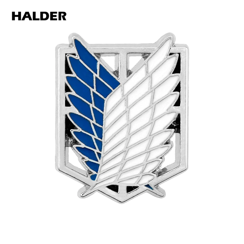 

Attack on Titan Of The Metal Alloy Brooch Badge Lapel Pin Blue Enamel Brooch Patch Wings of Freedom Anime Pins
