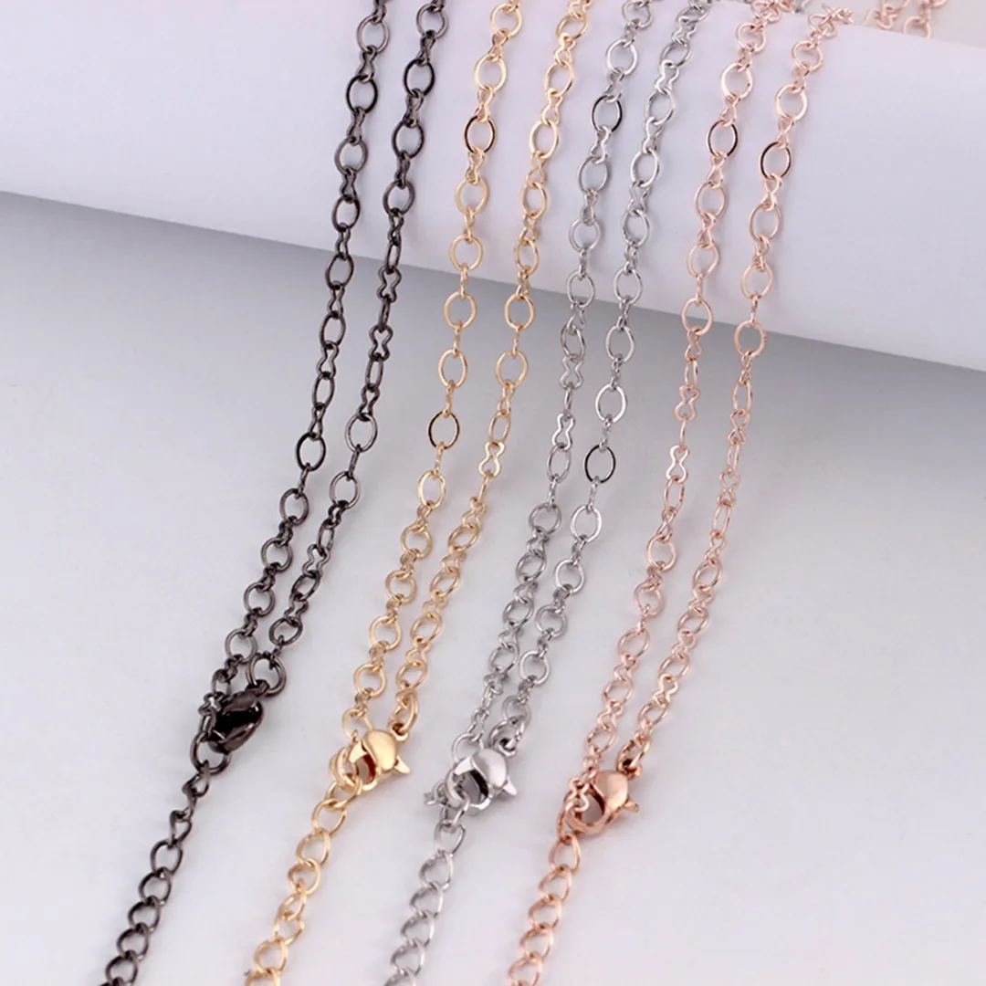 Men's Hiphop Chain Fashion DIY Jewelry Accessories Chic 60cm Long Silver/Gold Color  Box Chain Necklace Bijoux Femme