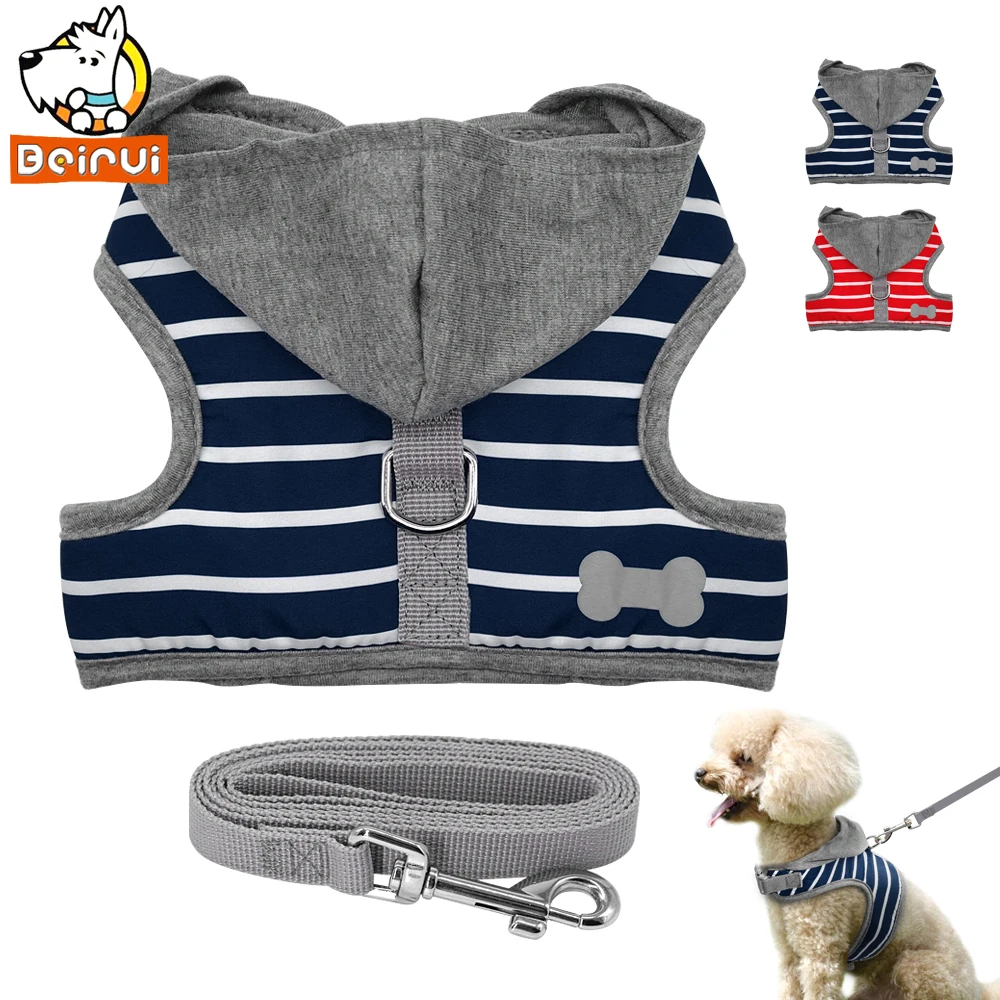 

Durable Cat Dog Harness Leash Set Striped Vest Harnesses for Small Medium Dogs Puppy Yorkshire Liners Filling Cotton
