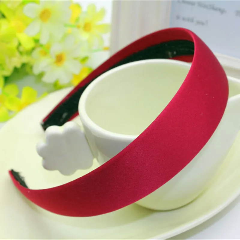 New Women Plain Satin Look Fabric Covered Headband Alice Hair Hairband Head Band