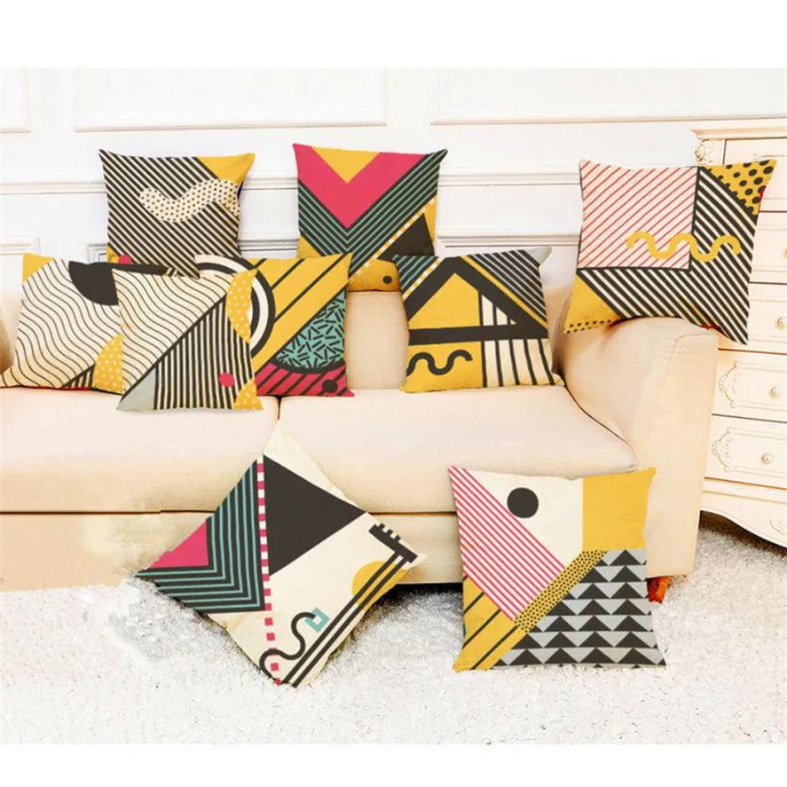 

New Pillows Cover 1PC Geometric Throw Pillow Case Square Pillow Cases 45*45cm Throw Pillows Case Pillowcases High Quality