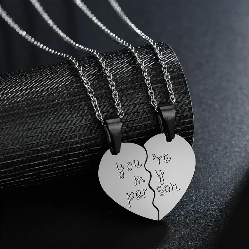 You are my person ожерелье с двумя половинками и сердечком кулон любовь пара ювелирные