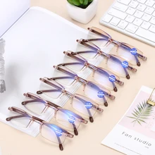 1 шт., унисекс, ультра-светильник, без оправы, очки для чтения, защита от синего излучения, Пресбиопия, компьютерные очки+ 100-+ 400 градусов