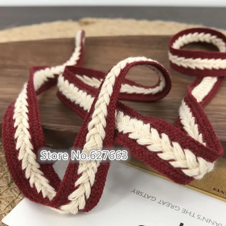 헤링본 코튼 웨빙 장식 벨트, DIY 의류 액세서리, 15mm
