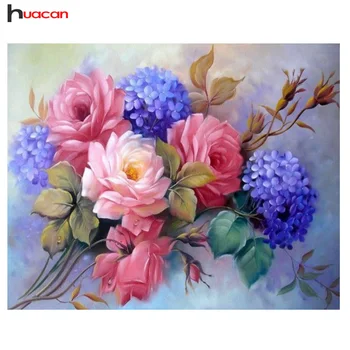 

HUACAN Diamond Painting Flower Home Decorative Rhinestone Full Mosaic Diy Diamond Embroidery Crystal Home Decor