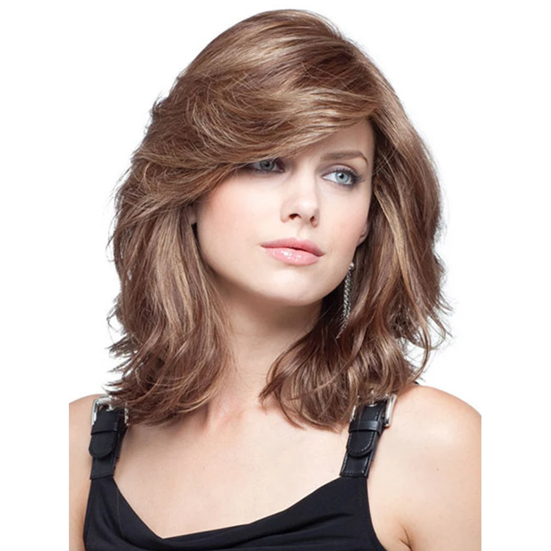 2016 New Arrival Women Highlight Color Chic Medium Wavy Hairstyle