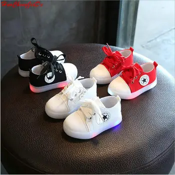 

Kids Fashion Children Led Sneakers Shoes Canvas Soft Bottom Baby Sport Toddler Shoes With Light Boys Girls Sneakers