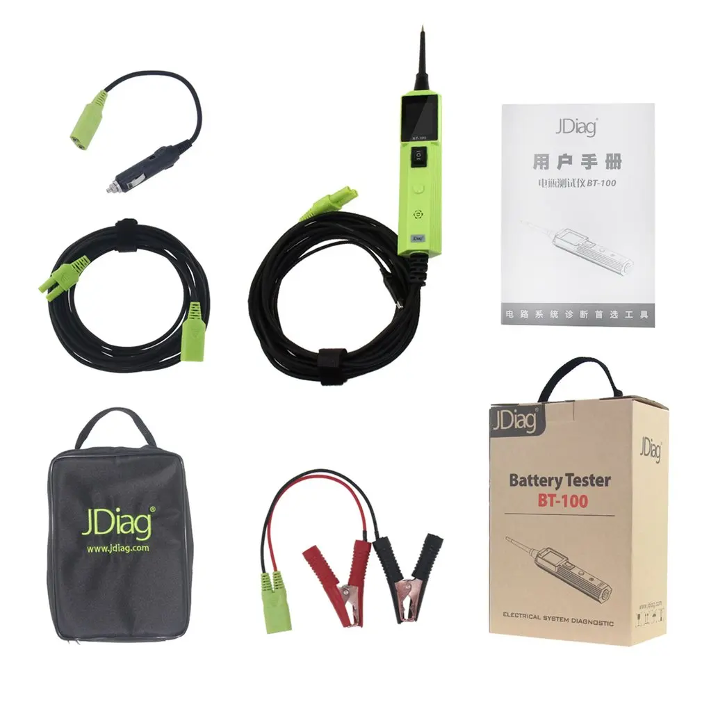 

JDiag BT100 Battery Tester BT-100 Electrical System Circuit Tester Original Auto Diagnostic Scanning Tool For Cars Trucks