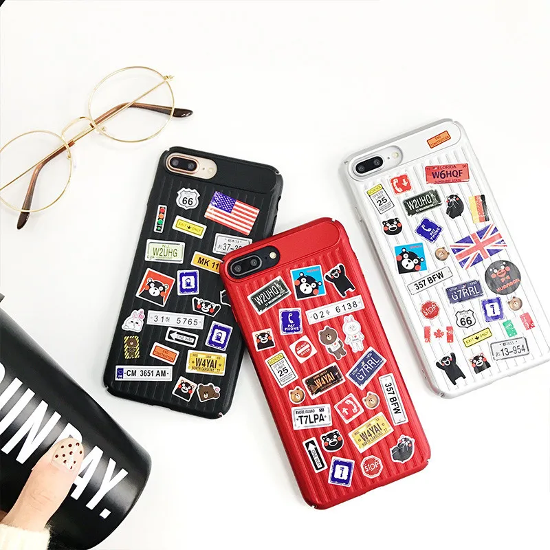 Модный DIY чехол для телефона iPhone 8 роскошный багажник с наклейкой индивидуальные