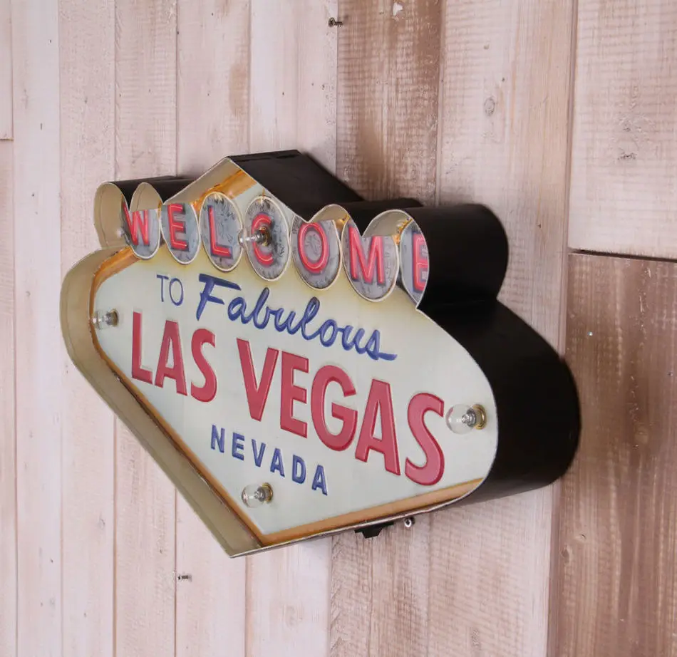 2016 Neon Sign decorative painting Las Vegas style wrought iron wall  decoration illuminated welcome sign hanging LED metal signs|painting pearl| sign boardsign message - AliExpress