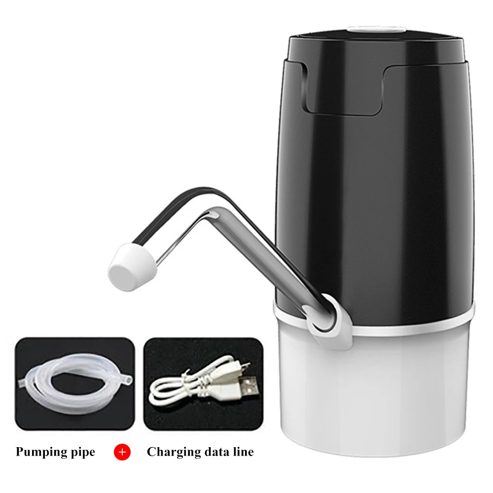 Electric Water Dispenser Bottle Drinking Water Bottle Pump Gallon Portable Switch For Home Office USB Charging Dispenser - Цвет: white black