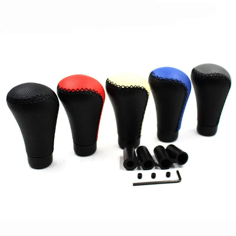 

Car Manually Car Gear Shift Knob 100% Guaranteed Carbon PVC Leather Universal Gear Lever Gear Stick Shift Knob