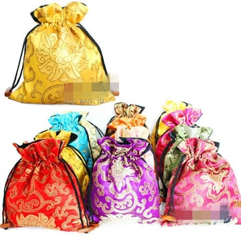 

LiiJi Unique 10pcs Multi color 15x19cm Square Silk Jewelry Pouch Display Packaging Pouch Gift Bag