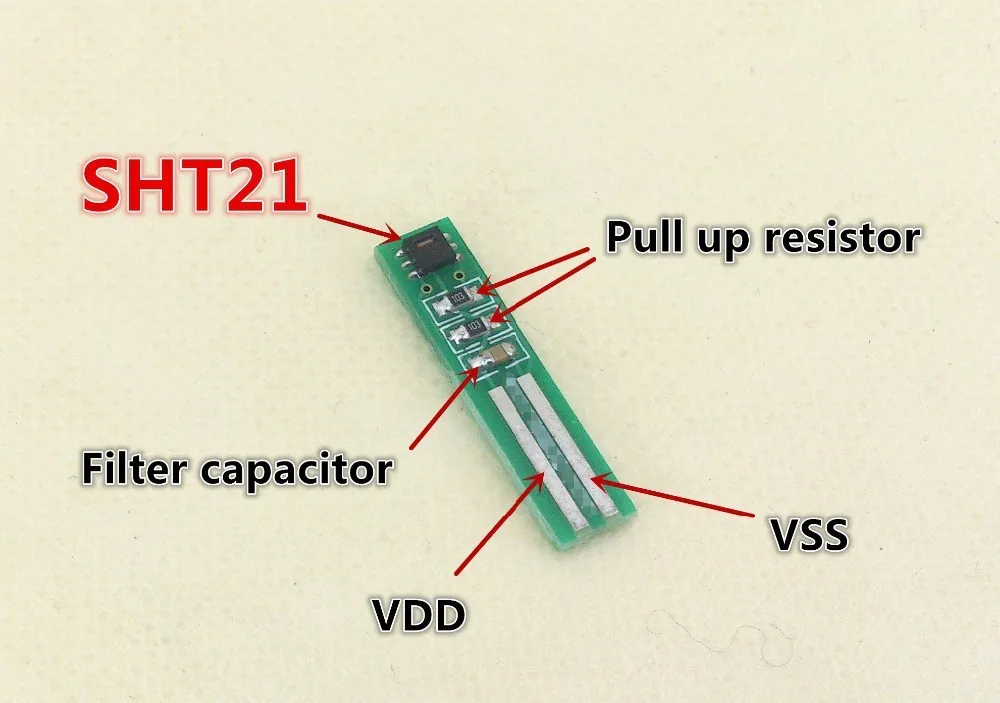 Temperature and humidity sensor SHT21 + PCB+Pull up resistor+Filter capacitor freeshippingin