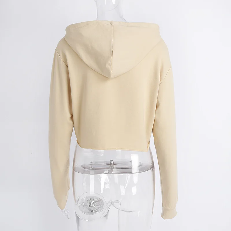 Pullovers Hooded Cotton Women's Hoodies Long Sleevele 3 Colors Solid Casual Female Sweatshirt Short Tops 2017 Women's Clothing (14)