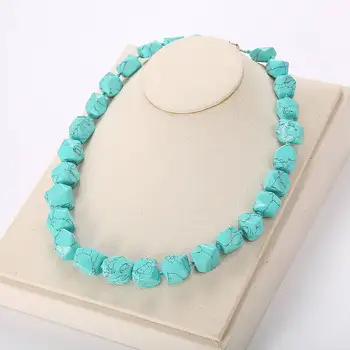 

Natural Turquoise Green Necklace Jade Reiki Jewelry Women Chakra Classic Original Stone Power Healing Agate Beads Crystal Stones