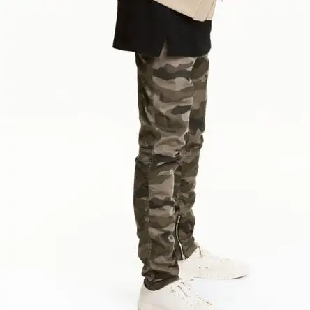 Мужские джоггеры хорошего качества с боковой молнией в стиле хип-хоп зауженные мужские брюки эластичные гаремные брюки повседневные брюки уличная одежда для мужчин - Цвет: camo