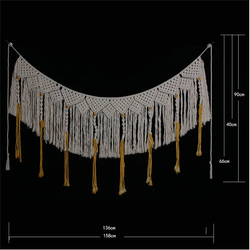 Подвесной скандинавский настенный гобелен ручной работы в богемном стиле макраме винтажный свадебный фон потертый шик скандинавские украшения для дома - Цвет: MS7137