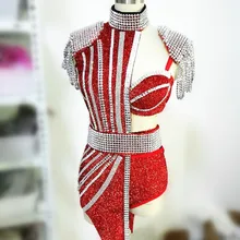 Роскошная Клубная куртка с блестками и поясом, сексуальный бюстгальтер с яркими стразами, короткий дизайн с кристаллами, женское платье для ночного клуба, костюм с бюстгальтером