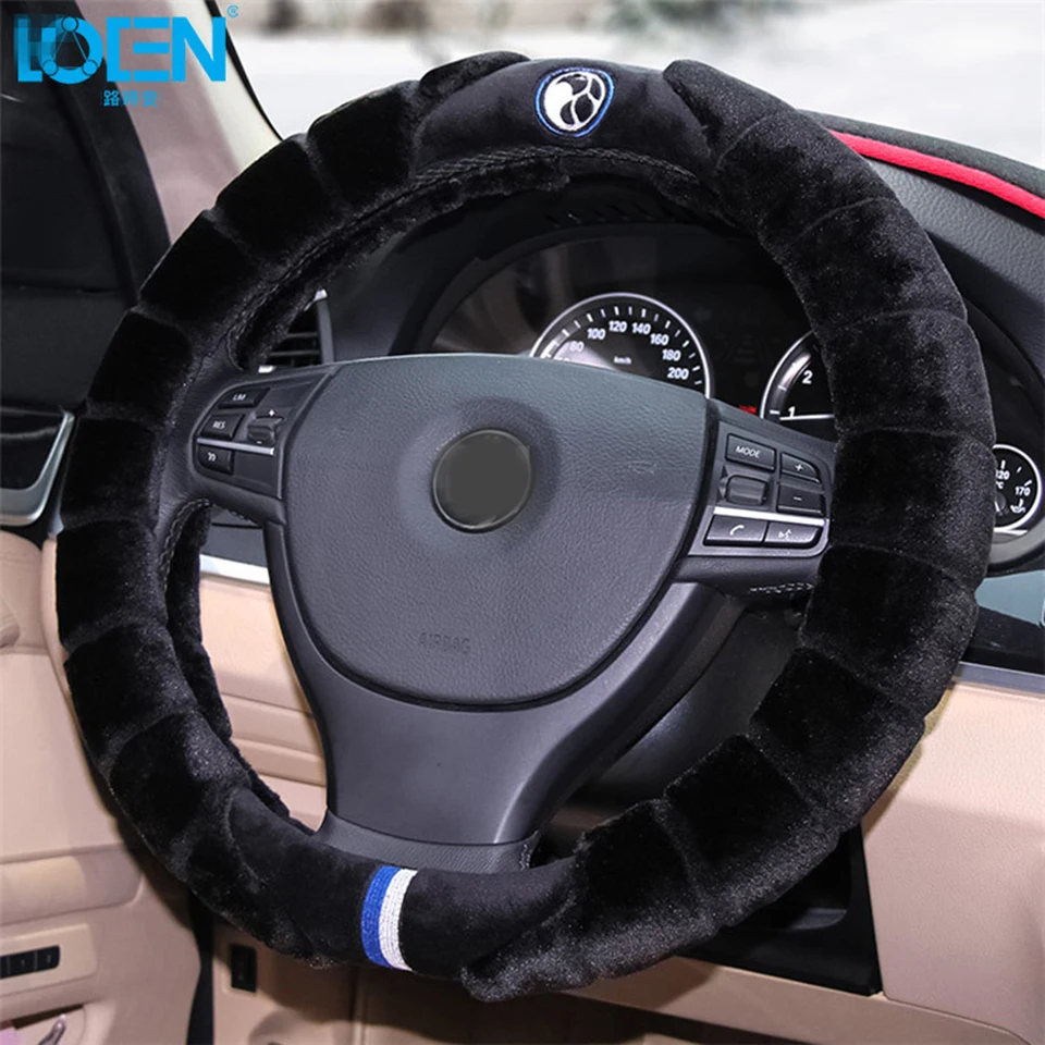 LOEN 1 шт. плюшевые меховые зимние авто чехол рулевого колеса автомобиля теплое