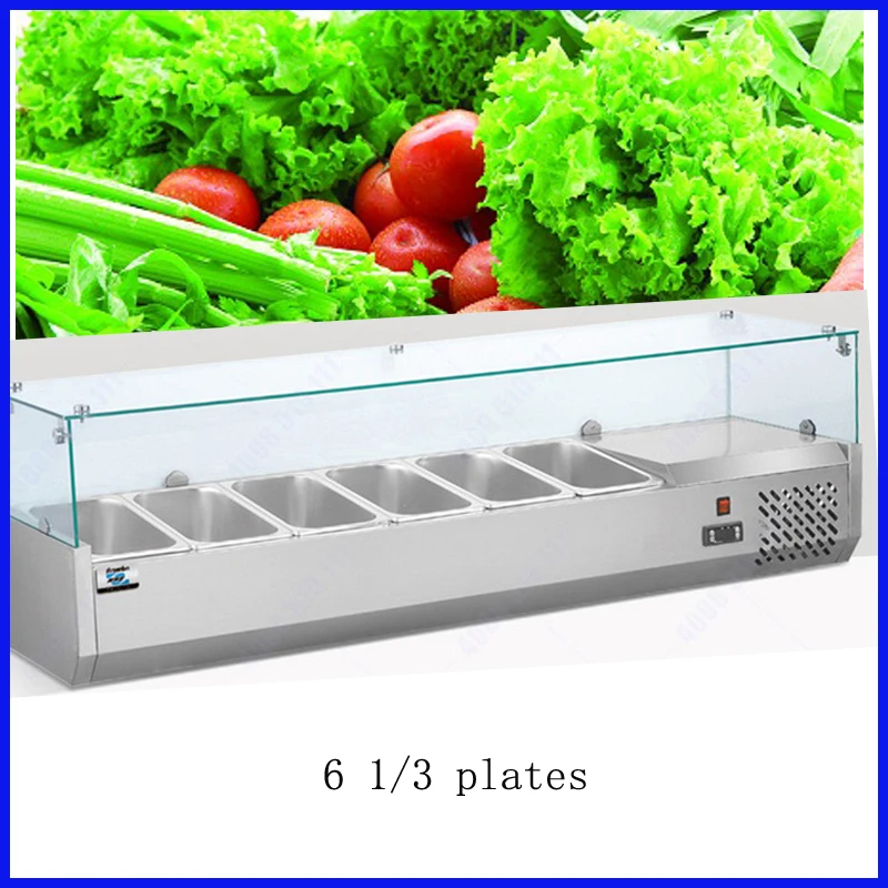 

6pans import compressor Pizza display case kitchen refrigerating showcase bench with direct cooling deep freezer