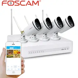 Foscam FN3104W-B4 720 P Wi-Fi безопасности Системы 4-ch NVR четыре IP66 Камера удаленного просмотра через Foscam NVR приложение поддерживает жесткий диск