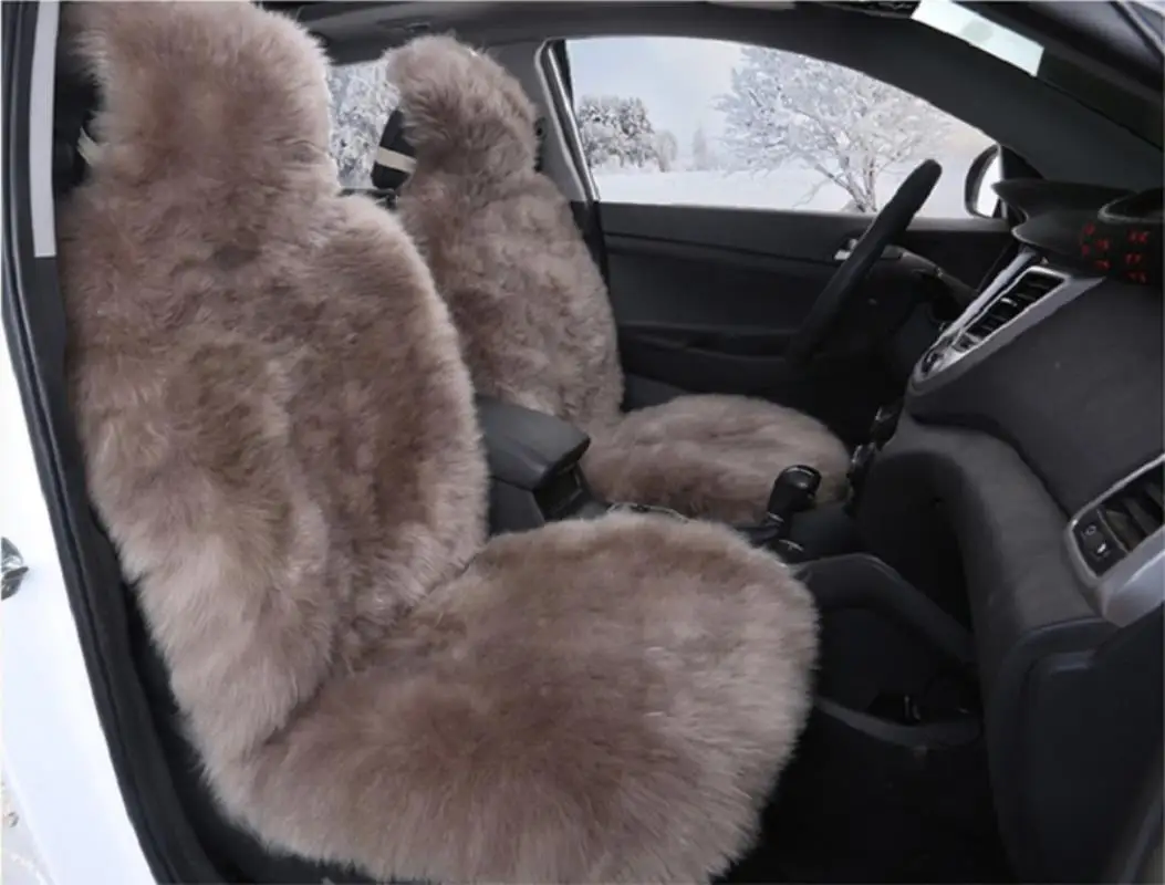 100% Australian Pure Natural Fur Seat Cover 5 Seats Whole Vehicle Seat Cover Sheepskin Winter Car Cushion