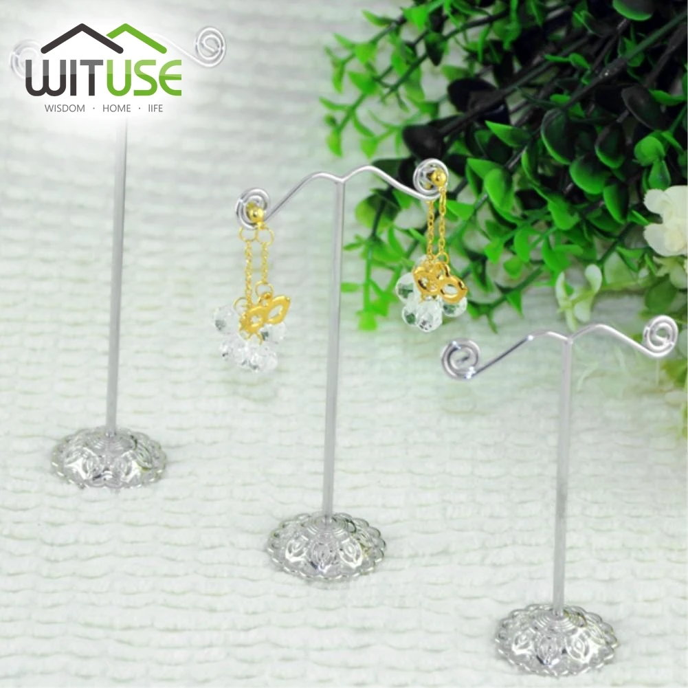 

3 colors 3pcs/lot Metal Jewelry Earring Display Boxes Holder Clear Acrylic Jewelry Organizer 2 Tray Stands for Bracelet Necklace