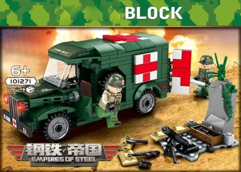 

World War II Classic Military US military ambulance dodge T214-WC54 batisbricks building block ww2 army minifigs bricks toys