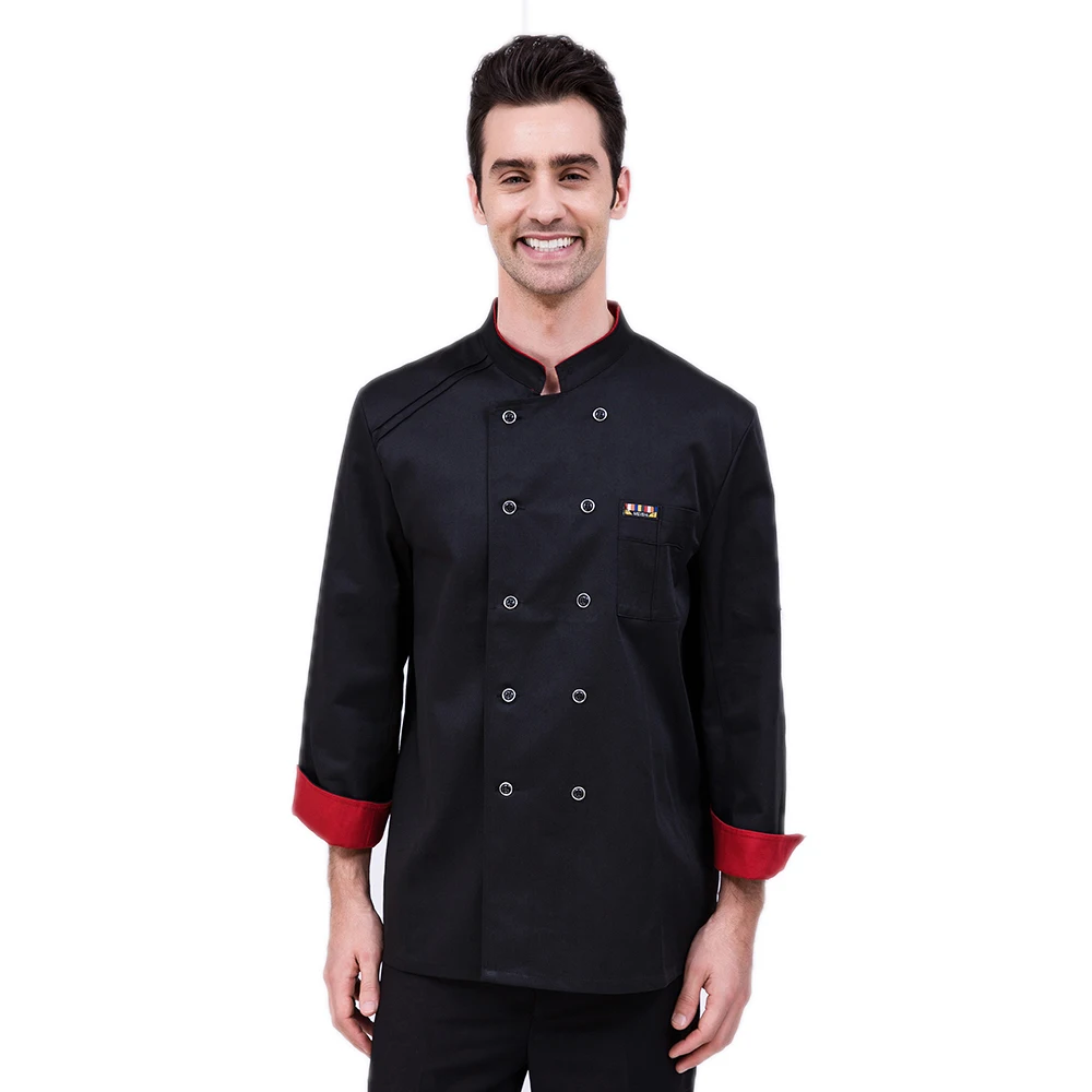 Высокое качество осень и Зимние черные сапоги с длинными рукавами шеф-повар ресторана куртка Кухня Кук костюм мужчина женщина Кухня