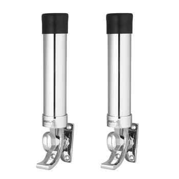 

2 Pieces Adjustable Removable Deck Mount Stainless Steel Fishing Rod Holder With Mounting Screws