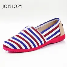 JOYHOPY Fashion New Cotton Canvas Women Flat Shoes Women’s Flats Womens Casual Lazy Shoes Spring Summer Loafers Plus size 35-40